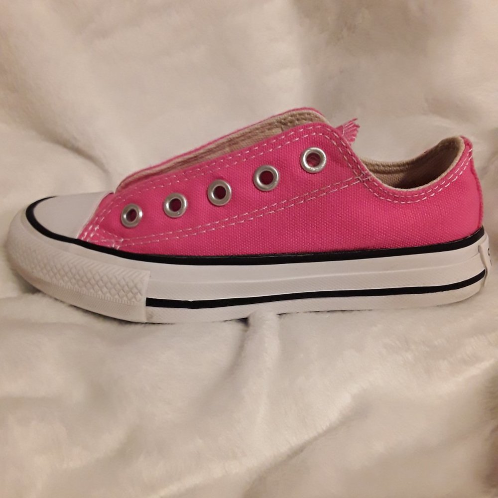 Hot Pink Low Top Classic Converse Sneakers - Picture 5 of 6